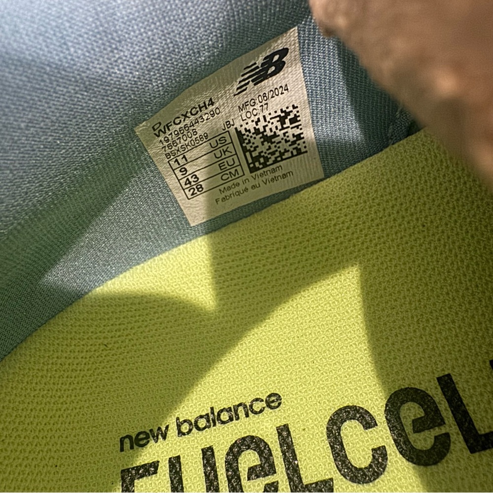 New Balance Fuel Cell Rebel V4 Quarry Blue Chrome Heron Blue Athletic Sneakers - Picture 9 of 12